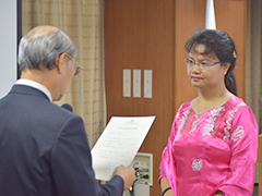 奨学金制度を受ける留学生